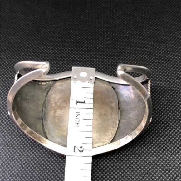 Native American Navajo large ónix cuff bracelet - Picture 6 of 8